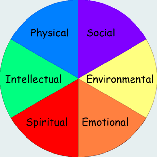 wellness health wheel dimensions six stress mental management dimension healthy well gif quality education development interact they balance improve